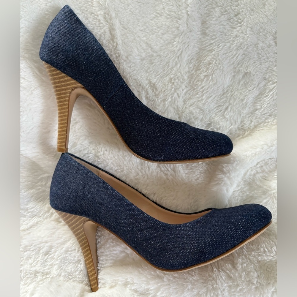 Kelly & Katie Coderno MidHeel Elegant Denim Dress Heels, Size: 7.5 4” heel
